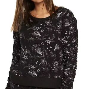 Chaser | Shirred Sleeve Mystical Star Print Whimsical Sweatshirt Size XL